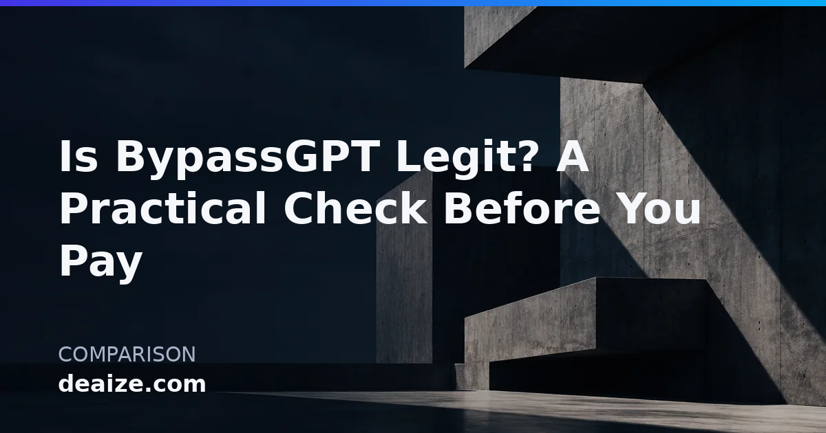 Is BypassGPT Legit? A Practical Check Before You Pay