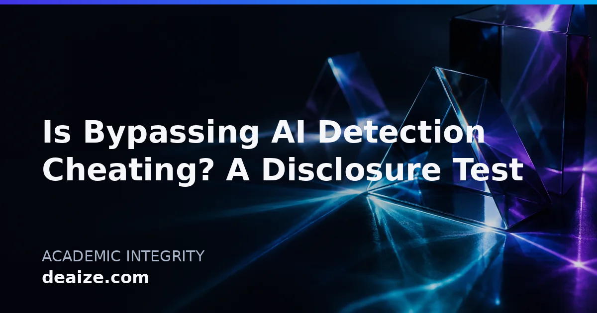 Is Bypassing AI Detection Cheating? A Disclosure Test