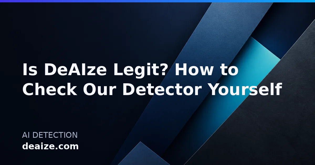 Is DeAIze Legit? How to Check Our Detector Yourself