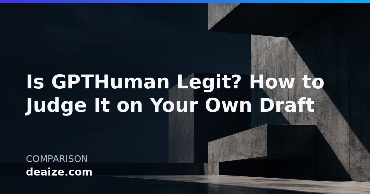 Is GPTHuman Legit? How to Judge It on Your Own Draft