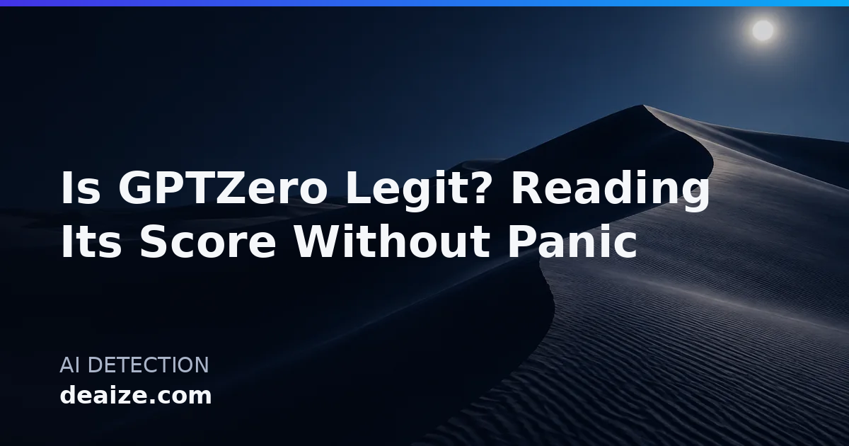 Is GPTZero Legit? Reading Its Score Without Panic