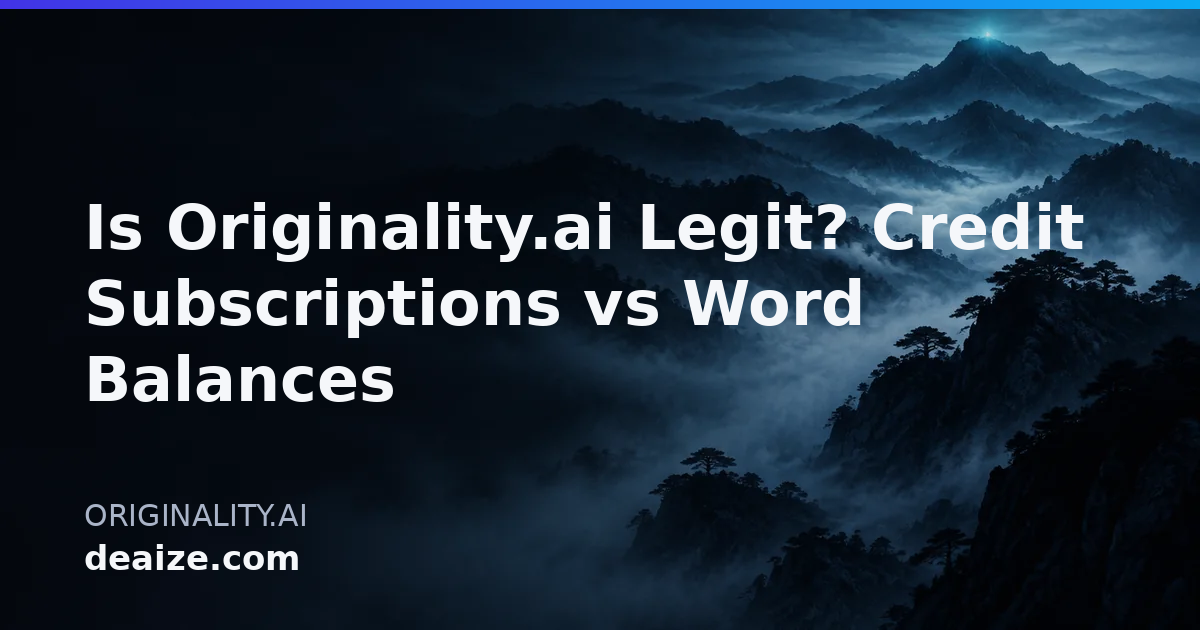 Is Originality.ai Legit? Credit Subscriptions vs Word Balances