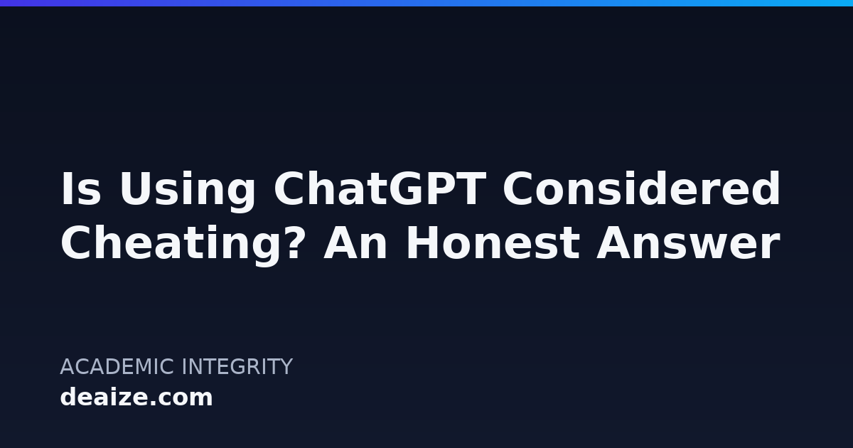 Is Using ChatGPT Considered Cheating? An Honest Answer