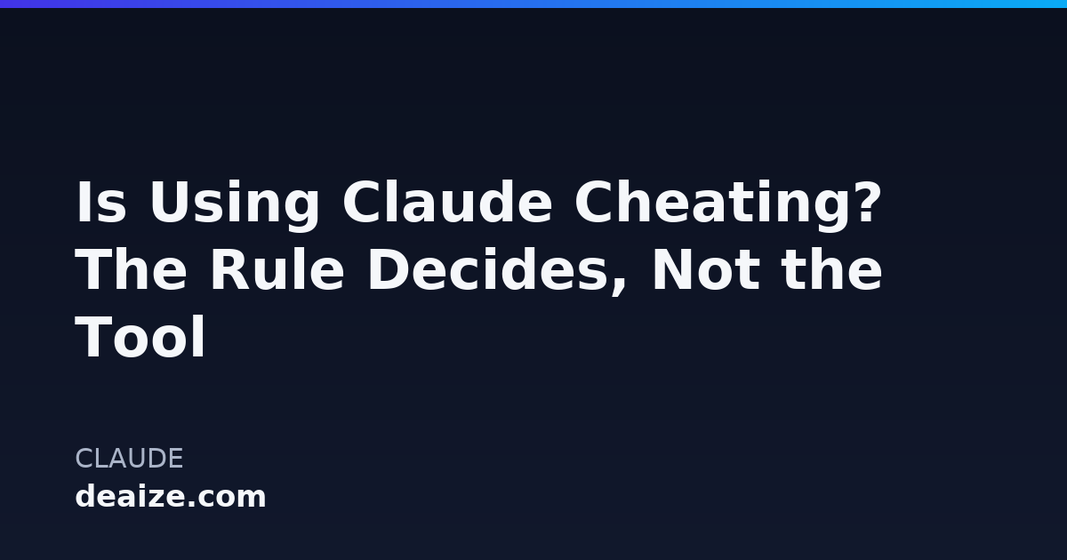 Is Using Claude Cheating? The Rule Decides, Not the Tool