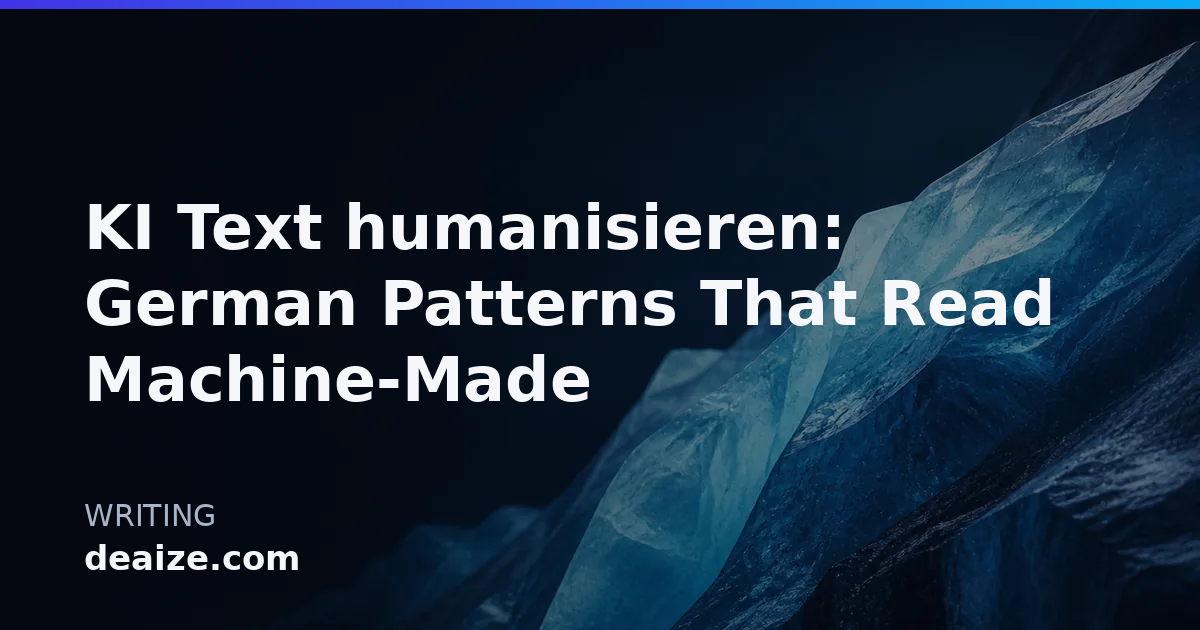 KI Text humanisieren: German Patterns That Read Machine-Made