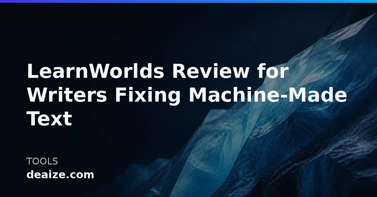 LearnWorlds Review for Writers Fixing Machine-Made Text