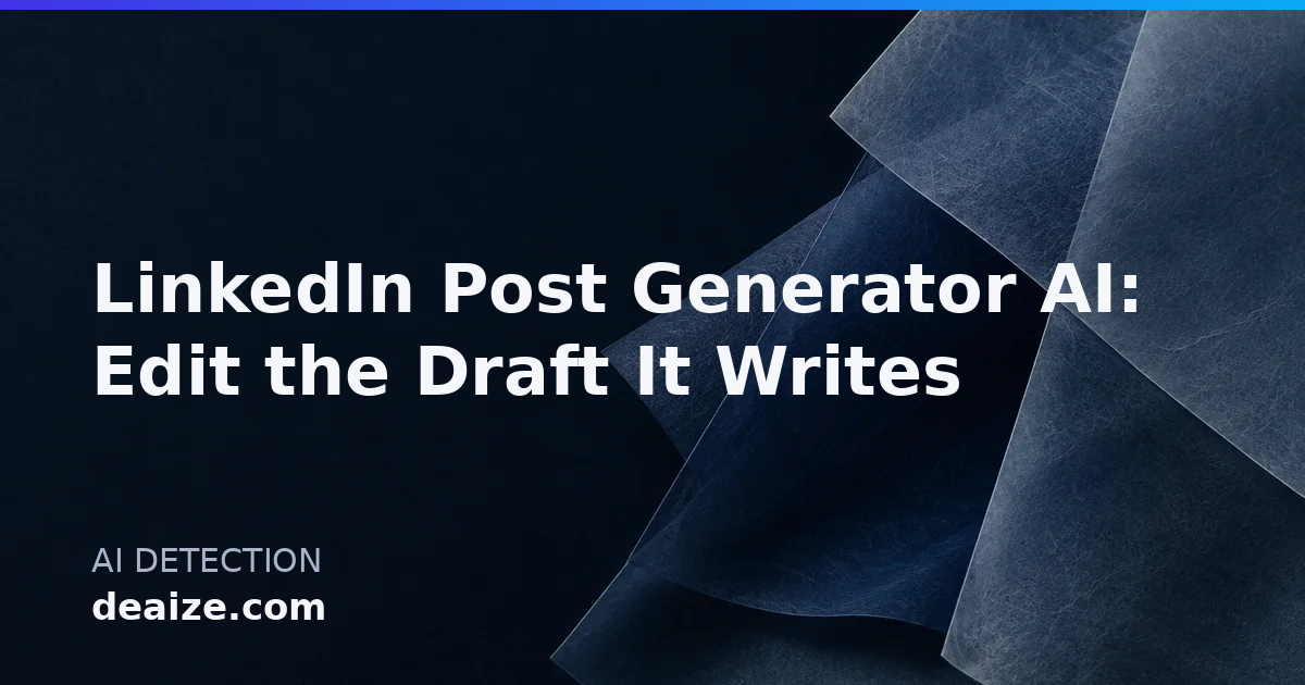 LinkedIn Post Generator AI: Edit the Draft It Writes