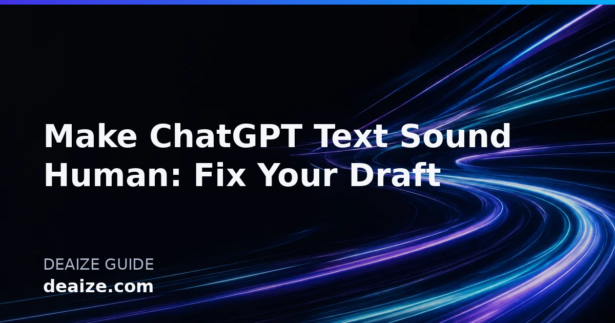 Make ChatGPT Text Sound Human: Fix Your Draft