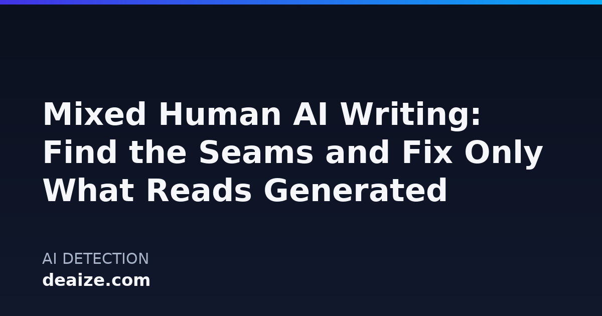 Mixed Human AI Writing: Find the Seams and Fix Only What Reads Generated