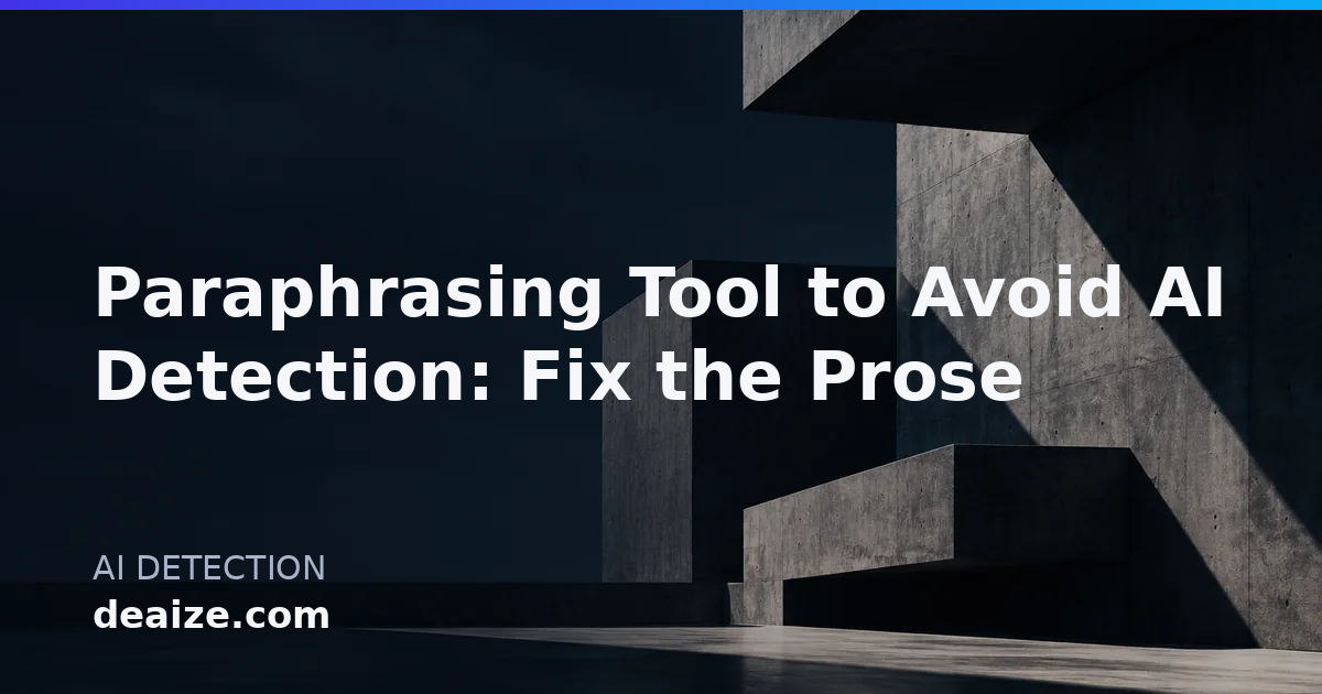 Paraphrasing Tool to Avoid AI Detection: Fix the Prose
