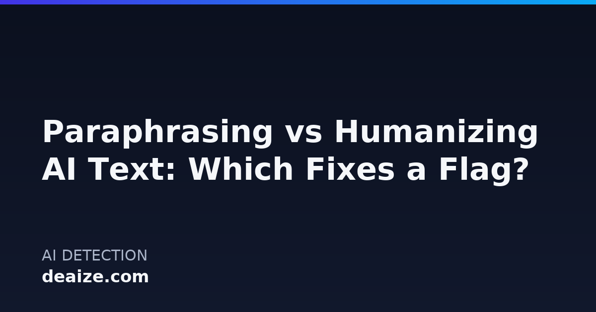 Paraphrasing vs Humanizing AI Text: Which Fixes a Flag?