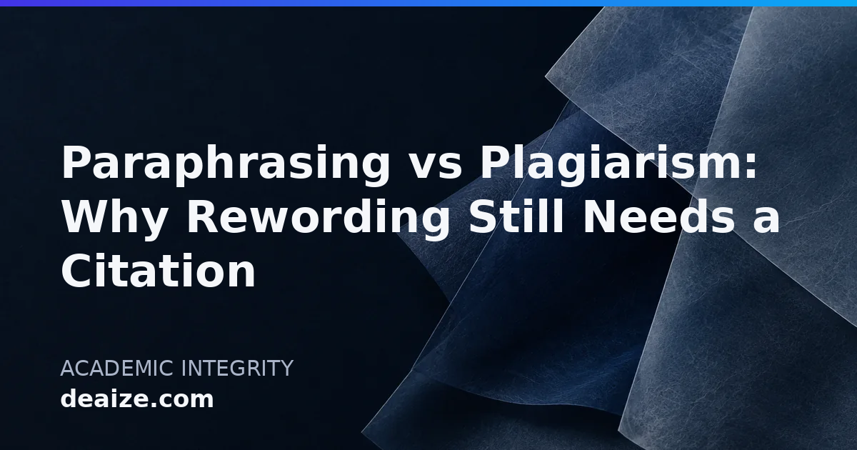Paraphrasing vs Plagiarism: Why Rewording Still Needs a Citation