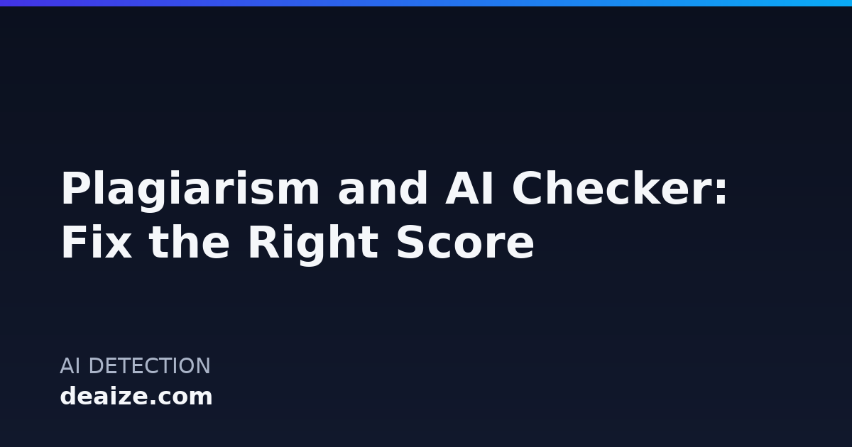 Plagiarism and AI Checker: Fix the Right Score