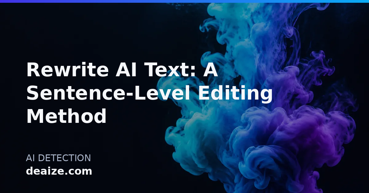 Rewrite AI Text: A Sentence-Level Editing Method