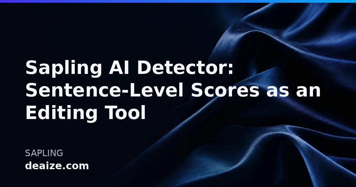 Sapling AI Detector: Sentence-Level Scores as an Editing Tool