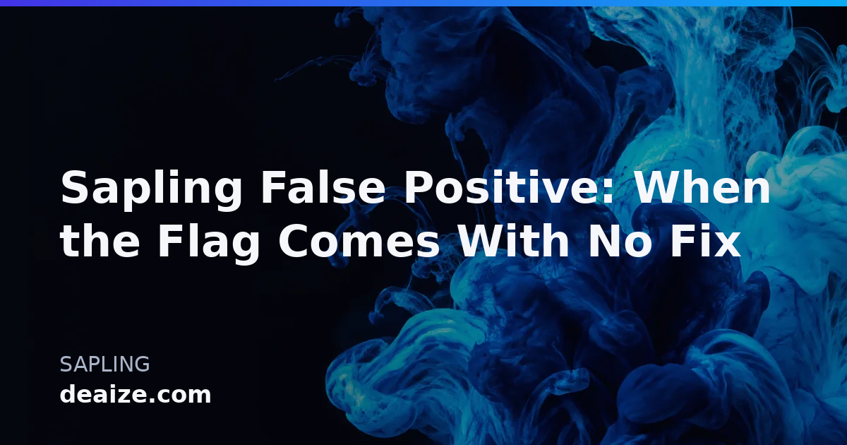 Sapling False Positive: When the Flag Comes With No Fix