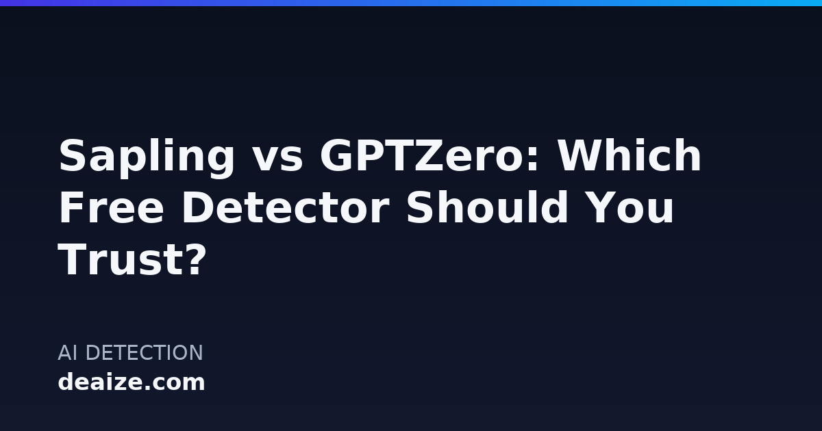 Sapling vs GPTZero: Which Free Detector Should You Trust?