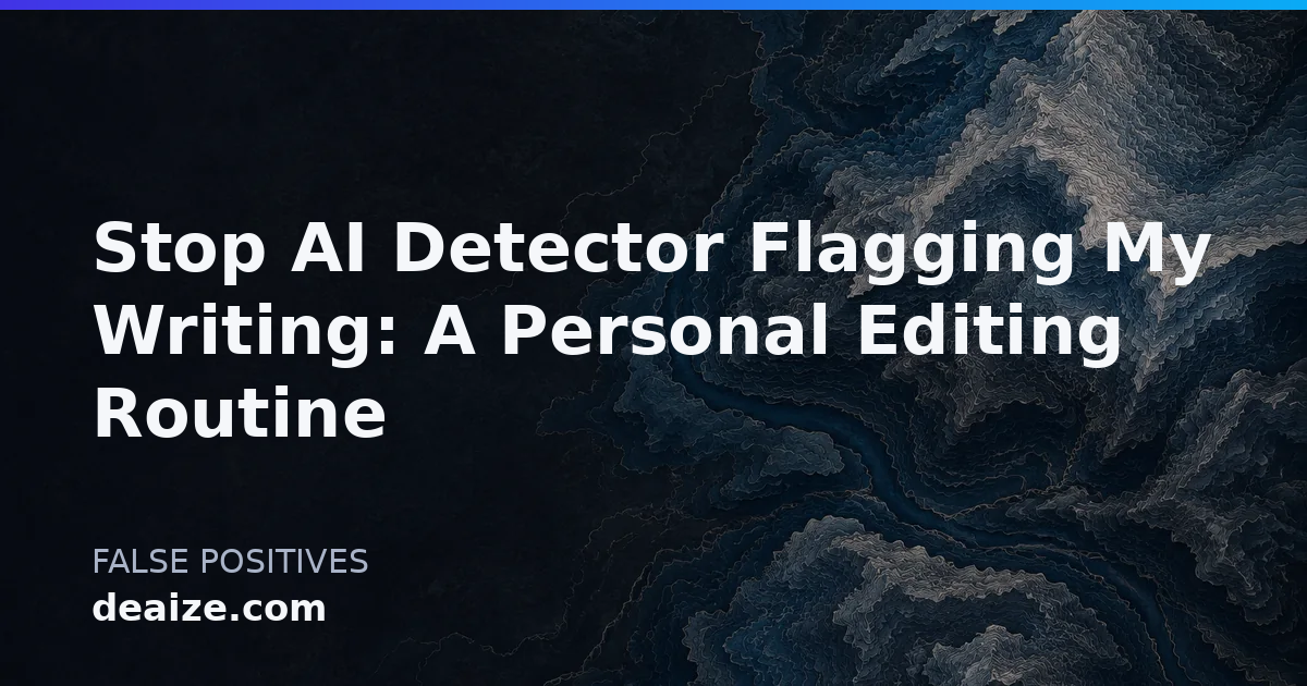Stop AI Detector Flagging My Writing: A Personal Editing Routine
