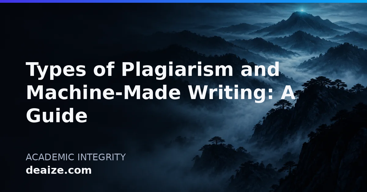 Types of Plagiarism and Machine-Made Writing: A Guide