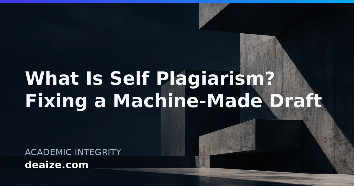 What Is Self Plagiarism? Fixing a Machine-Made Draft
