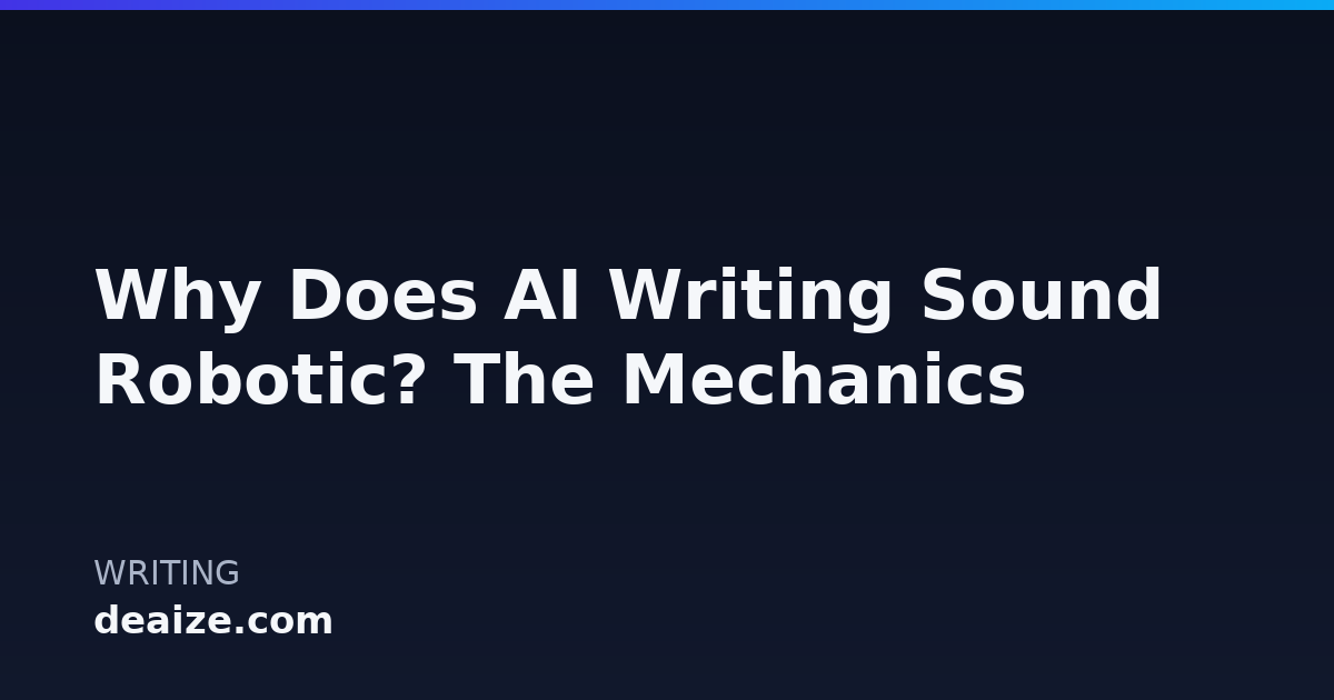 Why Does AI Writing Sound Robotic? The Mechanics